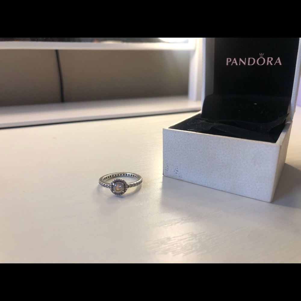 Pandora Round Sparkle Halo Ring